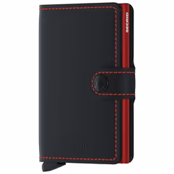 Secrid Miniwallet Matte, Portafoglio, Nero, Rosso, Alluminio, Pelle, Monocromatico, Chiusura a scatto, 10 schede