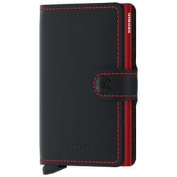 Secrid Miniwallet Matte Portafoglio Nero, Rosso Alluminio, Pelle