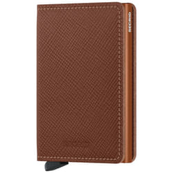 Secrid Miniwallet Saffiano Portafoglio Marrone Alluminio, Pelle