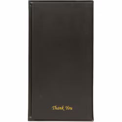 Portaconto in stile pelle realizzato in pvc, con scritta thank you° in oro stampato. Angoli rifiniti, facile da pulire. Quatt ...