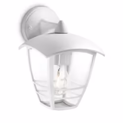Philips myGarden Applique Creek 60 W E27, lampadina non inclusa, Illuminazione da parete da esterno, Bianco, Alluminio, IP44, ...