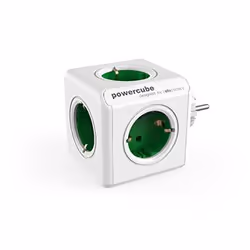 Allocacoc PowerCube Original, Interno, Tipo F, Type F (CEE 7/4), Verde, Bianco, Universale, 5 presa(e) AC