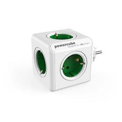 Allocacoc PowerCube Original prolunghe e multiple 5 presa(e) AC Interno Verde, Bianco