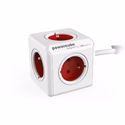 Allocacoc PowerCube, 1,5 m, Interno, Tipo E, Tipo E, 1 mm², Rosso, Bianco