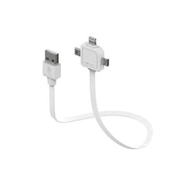 Allocacoc POWER USBCABLE cavo per cellulare Bianco 0,8 m USB A Micro-USB B + Apple 30-pin + Samsung 30-pin