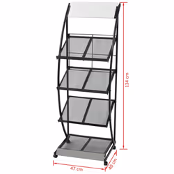 VidaXL 30099 portariviste Nero, Bianco - Vista aggiuntiva 6