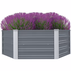 Questo letto da giardino rialzato esagonale in acciaio zincato può accogliere un numero considerevole di piante o fiori. Ampi ...