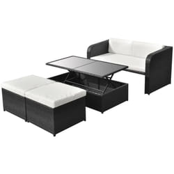 Vidaxl - Set Divani da Giardino 4 pz con Cuscini in Polyrattan Nero