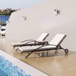 VidaXL 42490, Salone, Seduta imbottita, Rattan sintetico, Acciaio, Crema, Bianco, Poliestere, 50 cm