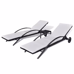 VidaXL 42497 sedia da esterno Salone Seduta imbottita Rattan sintetico, Acciaio Crema, Bianco - Vista aggiuntiva 2