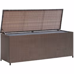 Questo baule da giardino in rattan PE sarà l'ideale per conservare coperte, cuscini, cuscinetti, giocattoli, libri e altri og ...