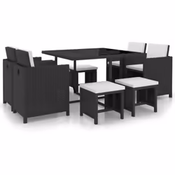 Il nostro set di mobili alla moda per esterni in rattan, sarà il punto focale del vostro giardino o patio! Questo set da pran ...