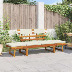 vidaXL Panca da Giardino con Cuscini 2-in-1 190 cm in Massello Acacia