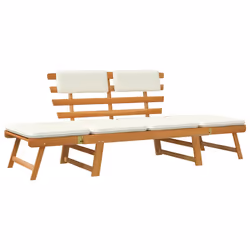 vidaXL Panca da Giardino con Cuscini 2-in-1 190 cm in Massello Acacia - Vista aggiuntiva 2