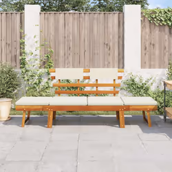 vidaXL Panca da Giardino con Cuscini 2-in-1 190 cm in Massello Acacia - Vista aggiuntiva 3