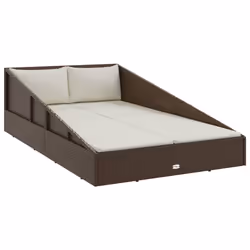 vidaXL Lettino Prendisole Marrone 201x139 cm in Polyrattan - Vista aggiuntiva 2