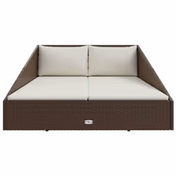 vidaXL Lettino Prendisole Marrone 201x139 cm in Polyrattan - Vista aggiuntiva 3