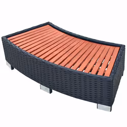vidaXL Scalino per Spa in Polyrattan 92x45x25 cm Nero - Vista aggiuntiva 2