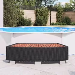 vidaXL Scalino per Spa in Polyrattan 92x45x25 cm Nero - Vista aggiuntiva 3