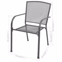 VidaXL 42705 sedia da esterno Terrazzo Acciaio Antracite - Vista aggiuntiva 6