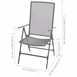 VidaXL 42716 sedia da esterno Terrazzo Acciaio Antracite - Vista aggiuntiva 8