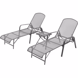 Questo set è composto da 2 lettini prendisole e da 1 tavolo pieghevole con un elegante design a rete, e aggiungerà un tocco d ...