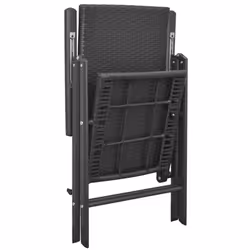 VidaXL 42796 sedia da esterno Terrazzo Alluminio, Rattan sintetico Nero - Vista aggiuntiva 5