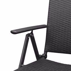 VidaXL 42796 sedia da esterno Terrazzo Alluminio, Rattan sintetico Nero - Vista aggiuntiva 6