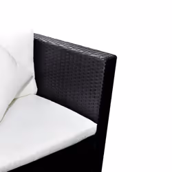 vidaXL Set Divani da Giardino 4 pz con Cuscini in Polyrattan Nero - Vista aggiuntiva 3