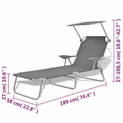 VidaXL 42934 sedia da esterno Salone Seduta imbottita Poliestere Grigio - Vista aggiuntiva 8