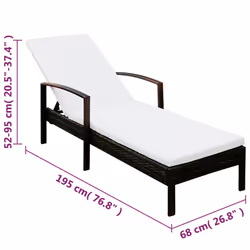 VidaXL 42941 sedia da esterno Salone Seduta imbottita Caldaie, Rattan sintetico Marrone, Crema, Bianco - Vista aggiuntiva 7