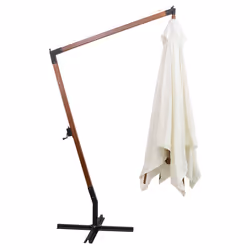 Ombrellone Pensile 300x300 cm con Palo in Legno Biancocod mxl 118879 - Vista aggiuntiva 3