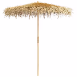 vidaXL Parasole in Bambù con Copertura con Foglie di Banana 210 cm - Vista aggiuntiva 2