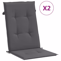 vidaXL Cuscini per Sedie 2 pz Antracite 120x50x3 cm in Tessuto - Vista aggiuntiva 2