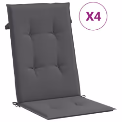 vidaXL Cuscini per Sedie 4 pz Antracite 120x50x3 cm in Tessuto - Vista aggiuntiva 2