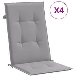 vidaXL Cuscini per Sedie 4 pz Grigi 120x50x3 cm in Tessuto - Vista aggiuntiva 2