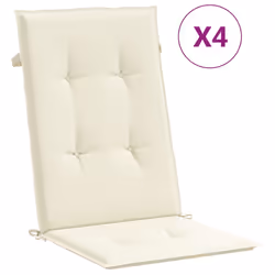 vidaXL Cuscini per Sedie 4 pz Crema 120x50x3 cm in Tessuto - Vista aggiuntiva 2