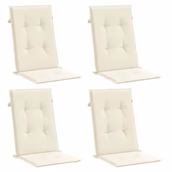 vidaXL Cuscini per Sedie 4 pz Crema 120x50x3 cm in Tessuto - Vista aggiuntiva 3