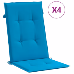 vidaXL Cuscini per Sedie 4 pz Blu 120x50x3 cm in Tessuto - Vista aggiuntiva 2