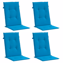 vidaXL Cuscini per Sedie 4 pz Blu 120x50x3 cm in Tessuto - Vista aggiuntiva 3