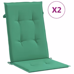 vidaXL Cuscini per Sedie 2 pz Verdi 120x50x3 cm in Tessuto - Vista aggiuntiva 2