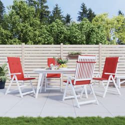 Cuscini per Sedie 4 pz, Comodo cuscino per sgabello Rossi 120x50x3 cm in Tessuto Vidaxl 3651