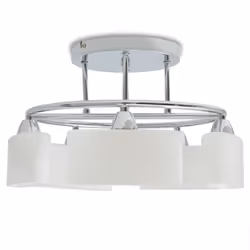 vidaXL Lampada Soffitto Paralumi Elissoidi Vetro 5 Lampadine E14 200 W - Vista aggiuntiva 3