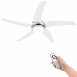 vidaXL Ventilatore da Soffitto Decorato con Luce 128 cm Bianco - Vista aggiuntiva 2