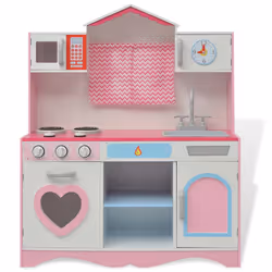 Cucina Giocattolo in Legno 82x30x100 cm Rosa e Biancacod mxl 73070 - Vista aggiuntiva 2