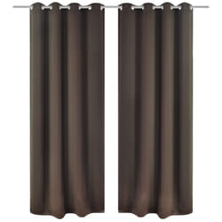 2 Pz Tende Oscuranti con Occhielli in Metallo 135x175cm Marroni