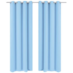 vidaXL 2 Pz Tende Oscuranti Occhielli in Metallo 135x175 cm Turchese