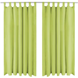 2 Pz Tende in Micro Raso con Passanti 140x225 cm Verdi Vidaxl 50217