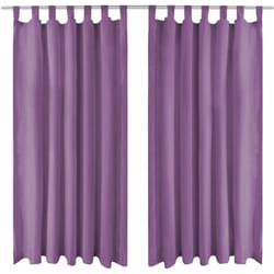 2 Pz Tende in Micro Raso con Passanti 140x225 cm Lilla Vidaxl 2258