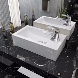 Questo lavandino rettangolare in ceramica di alta qualità, darà un tocco di stile al vostro bagno, gabinetto o toilette per s ...